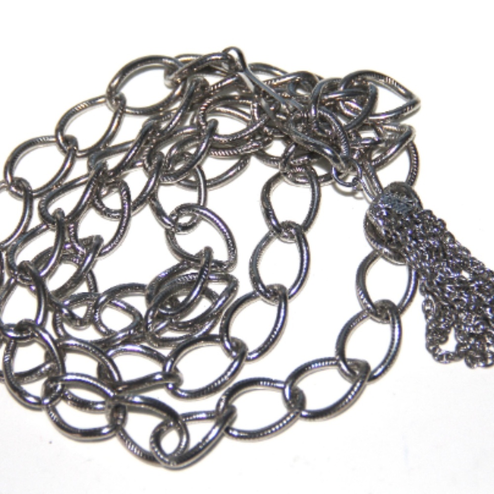 Mid-Century MOD Silver Chain Link Belt